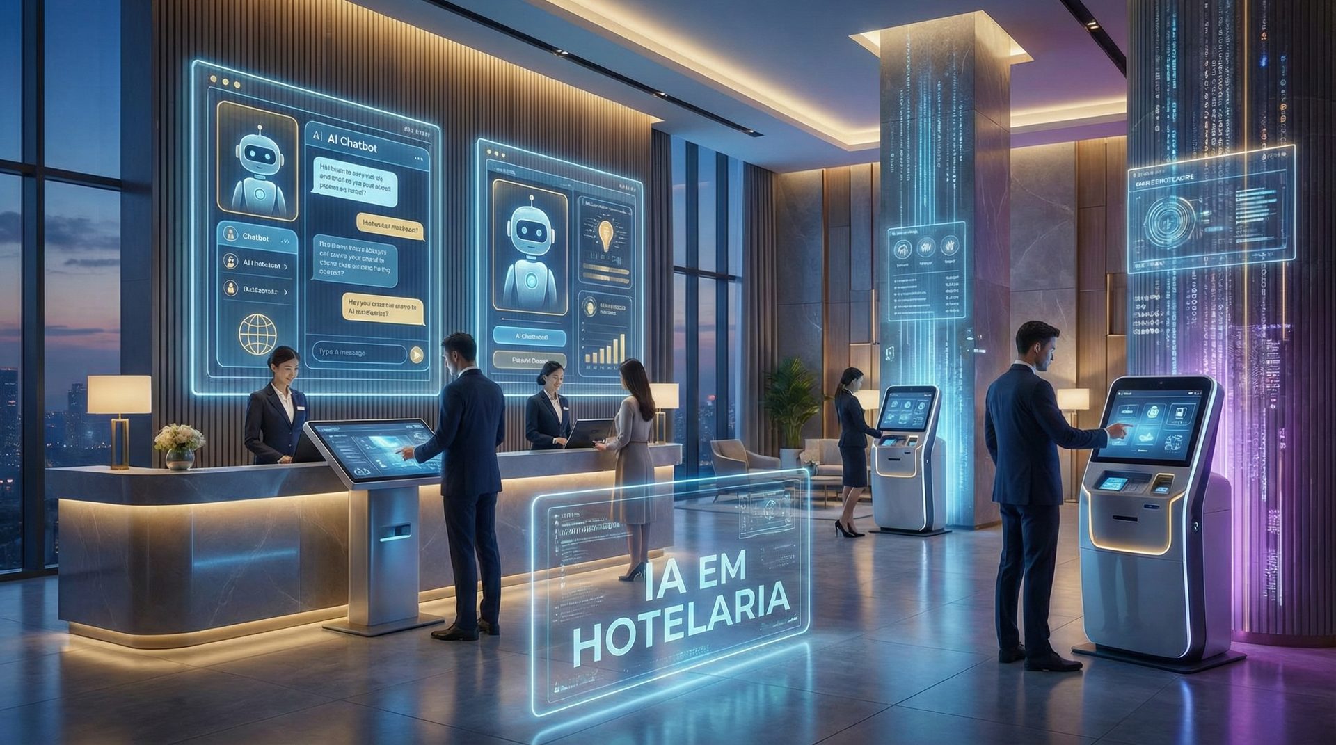 Aplicações de Inteligência Artificial em hotelaria com automação e personalização